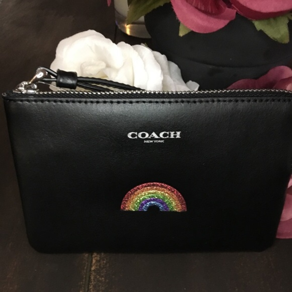 HOUR FLASH SALE: Rainbow Coach wristlet! 🌈